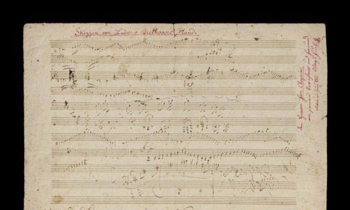 Autographed Beethoven Sketch Leaf on Auction Block