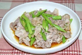 Japanese Home Cooking: Pork and Asparagus with Spicy and Sour Sauce