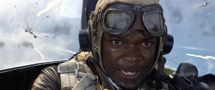 David Oyelowo as an African American pilot called into duty despite segregation in the military during WWII, in "Red Tails." (Lucasfilm Ltd. and TM)