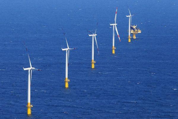 Wind turbines in the Baltic Sea offshore wind farm on April 29, 2011, near Zingst, Germany. (Joern Pollex/Getty Images)