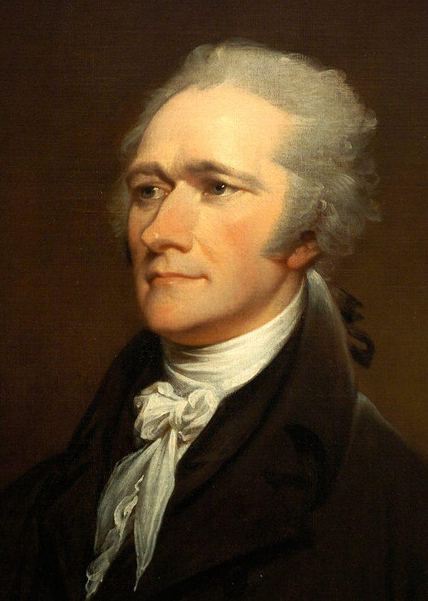 Alexander Hamilton (1755/1757–1804), chief of staff of General Washington and a founding father of the United States. (Portrait by John Trumbull)