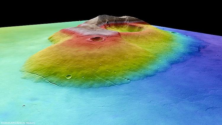 Tharsis Tholus Rainbow Volcano on Mars (Photos)