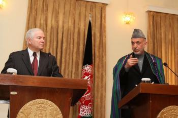 Defense Secretary Gates Meets With Afghan President