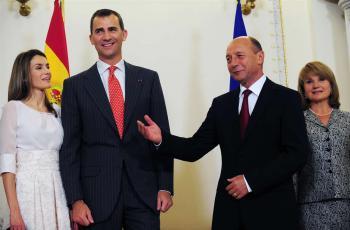 Prince and Princess of Asturias Welcomed by Romanian President