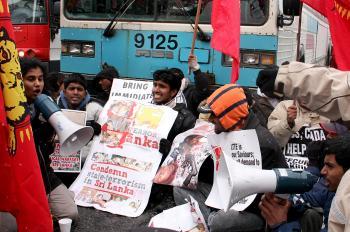 Protesters Hit the Streets in Support of Sri Lankan Tamils