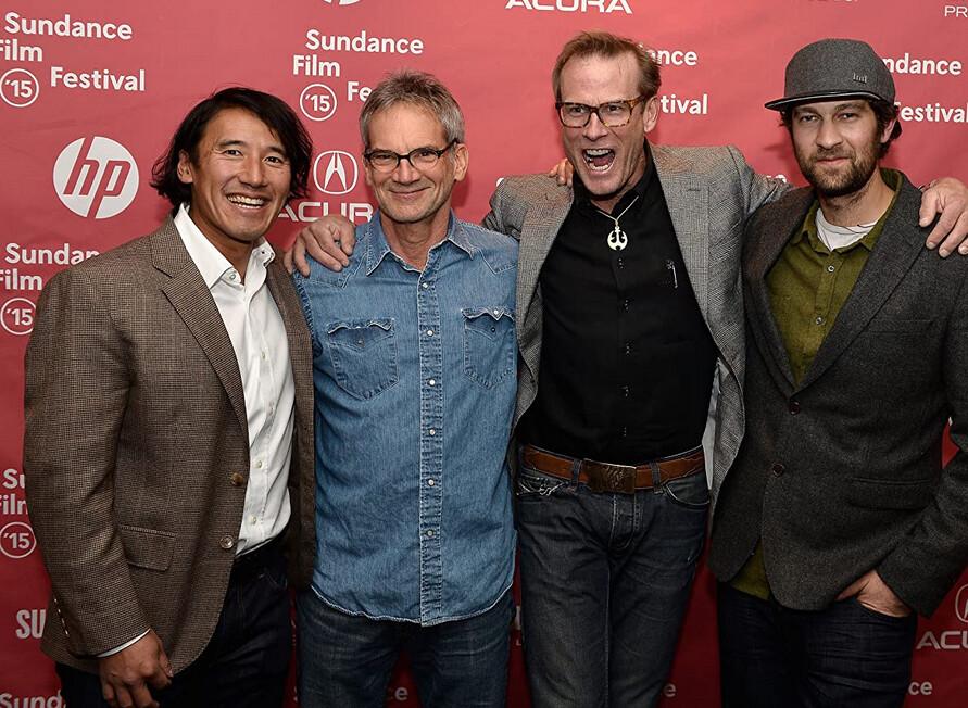 (L–R) Director-climber Jimmy Chin, Author-climber Jon Krakauer, alpinist legend Conrad Anker, and solo-climbing specialist Renan Ozturk at a function for "Meru" at the 2015 Sundance Film Festival. (Larry Busacca/Getty Images)