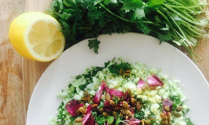 Warm Cauliflower ‘Couscous’ With Herbs and Kale