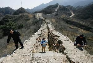 Human Damage and Weathering Shortening China’s Great Wall
