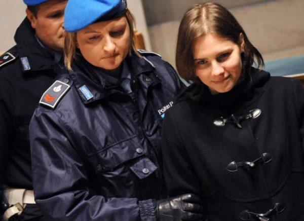 Amanda Knox arrives in court before the start of her appeal trial in Perugia's courthouse on Jan. 22, 2011. (Tiziana Fabi/AFP/Getty Images)