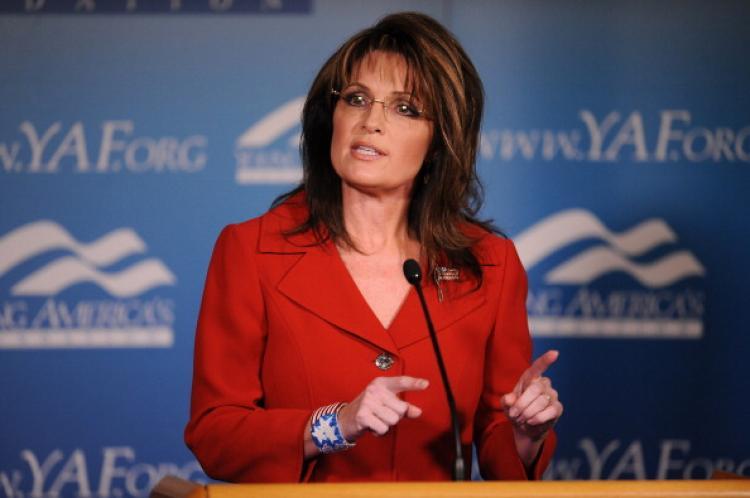 Former Alaska governor Sarah Palin speaks at a dinner celebrating former US president Ronald Reagan on the centennial of his birth, at the Reagan Ranch Center in Santa Barbara, California February 4, 2011. (Robyn Beck/AFP/Getty Images)