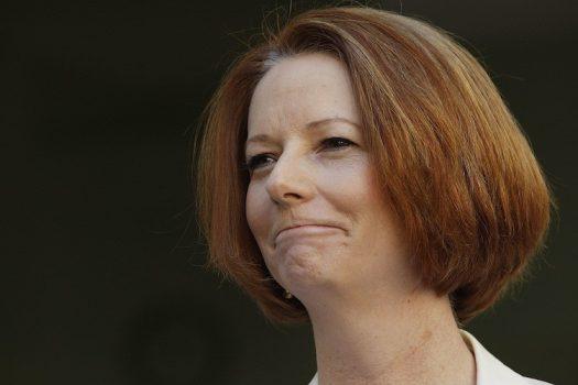 Australian Prime Minister Julia Gillard speaks at a joint press conference at Parliament House in Canberra, Australia, on Sept. 3, 2015. (Stefan Postles/Getty Images)