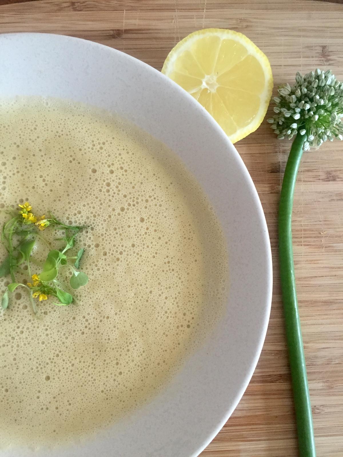 Cauliflower, Miso, and Chive Soup