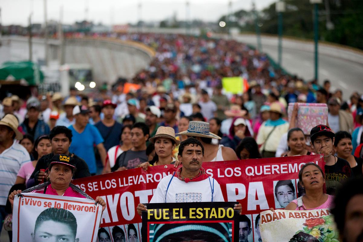 Mexicans March on Anniversary of 43 Students' Disappearance