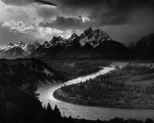 The Tetons and the Snake River, 1942, by Ansel Adams. Grand Teton National Park, Wyoming. (National Archives & Records Administration, Records of the National Park Service)