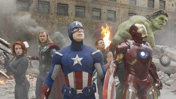 The Avengers: Black Widow (Scarlett Johansson), Thor (Chris Hemsworth), Captain America (Chris Evans), Hawkeye (Jeremy Renner), Iron Man (Robert Downey Jr.), and Hulk (Mark Ruffalo) (Courtesy of Walt Disney)
