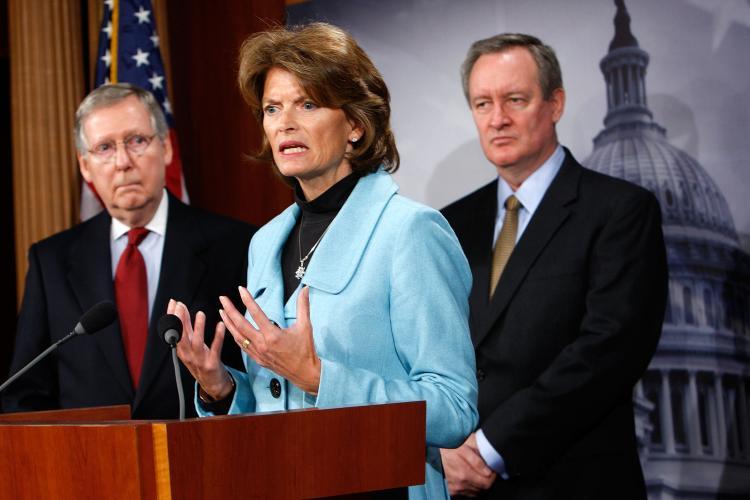 Sen. Lisa Murkowski (R-Alaska) speaks during a news conference on Capitol Hill in Washington on Jan. 12, 2019. (Alex Wong/Getty Images)