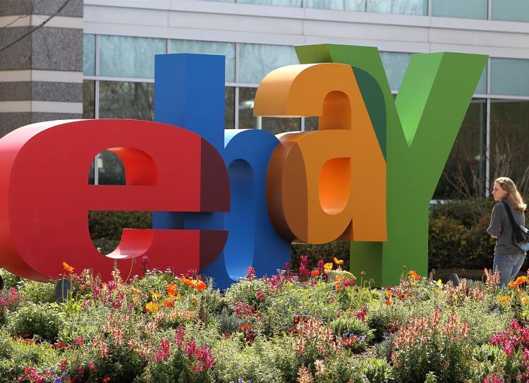 A sign is posted outside of the eBay headquarters February 24, 2010 in San Jose, California. (Justin Sullivan/Getty Images)