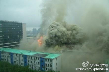 Chinese Military Hospital in Flames on Army Day