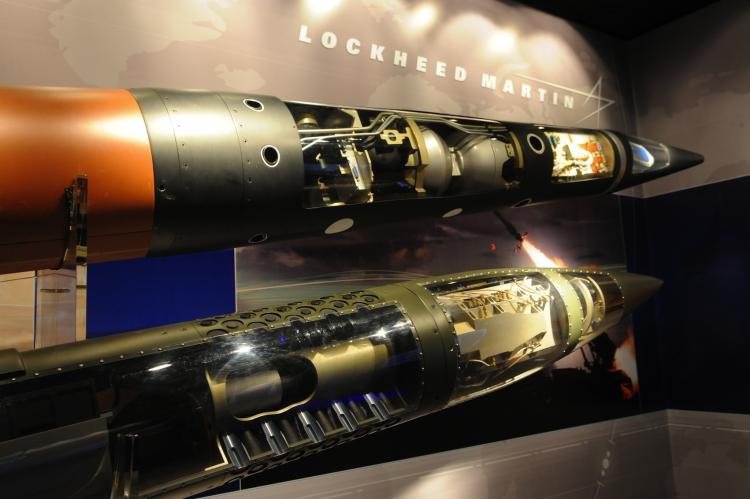 A display shows a Lockheed Martin PAC-3 Missile at the Singapore Airshow 2010 in Singapore on Feb. 2, 2010. (Roslan Rahman/AFP/Getty Images)