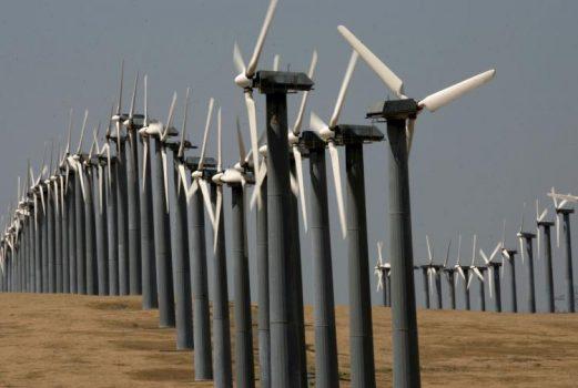 Rows of wind turbines at the Altamont Pass wind farm in Byron, California. (Justin Sullivan/Getty Images)