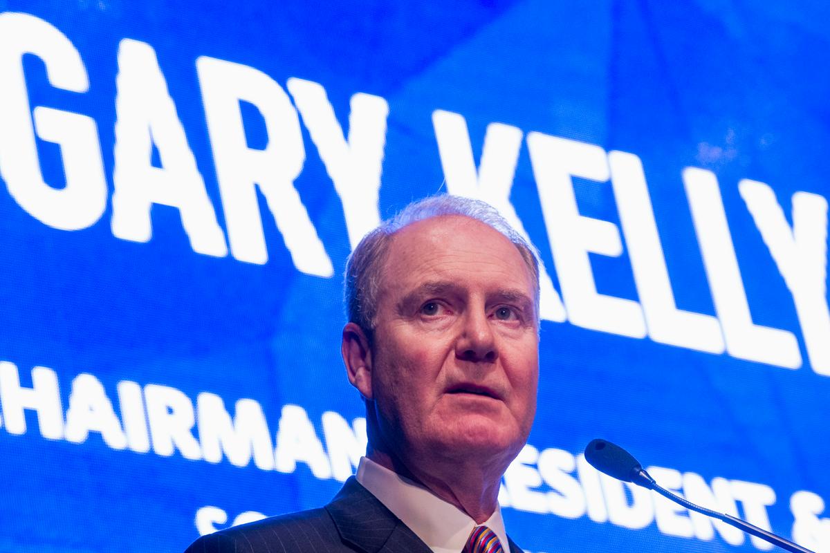 Then-Southwest Airlines CEO Gary Kelly speaks during an event on Sept. 28, 2015, (Cliff Owen/AP)