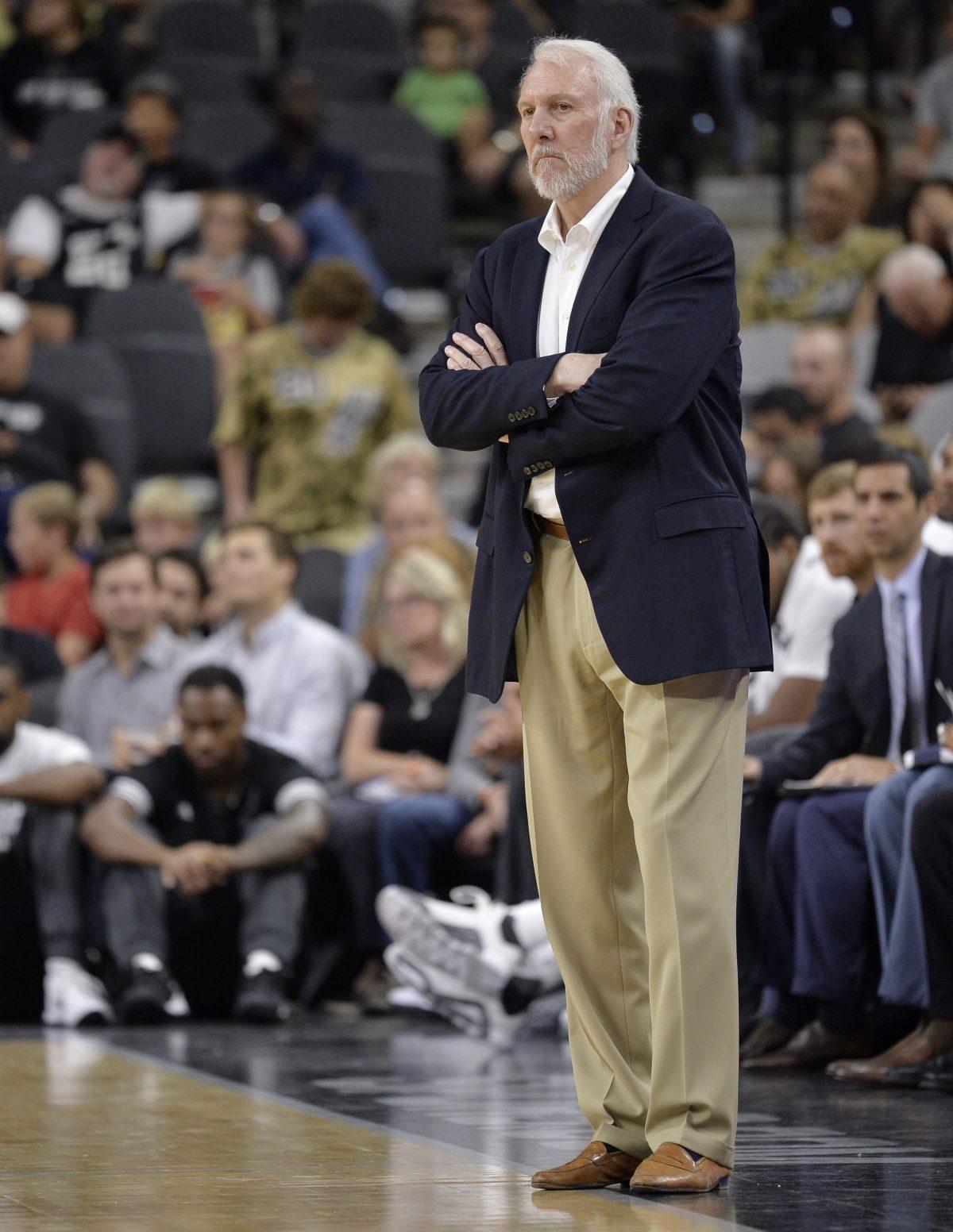 San Antonio Spurs coach Gregg Popovich in a file photograph. (AP Photo/Darren Abate)