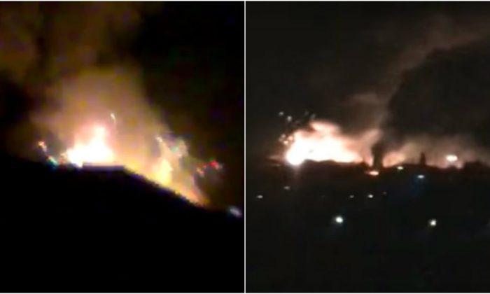 Video: Huge Explosion in Ukraine’s Lugansk as Ammunition Warehouses Catch Fire