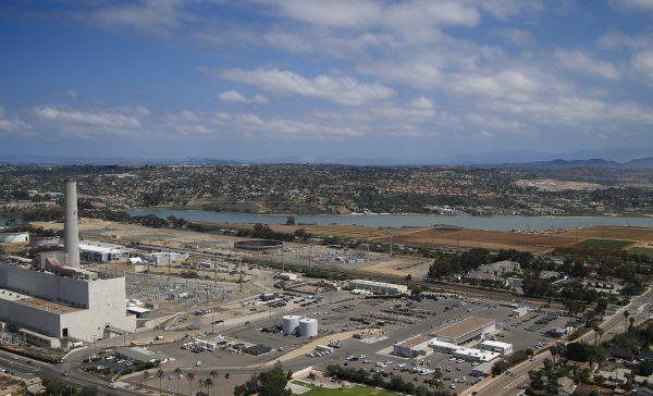 The Carlsbad, Calif., desalination plant bordering Interstate 5 on one side and the Pacific Ocean on the other in Carlsbad, Calif., is seen on Sept. 4, 2015. (Lenny Ignelzi/AP Photo)