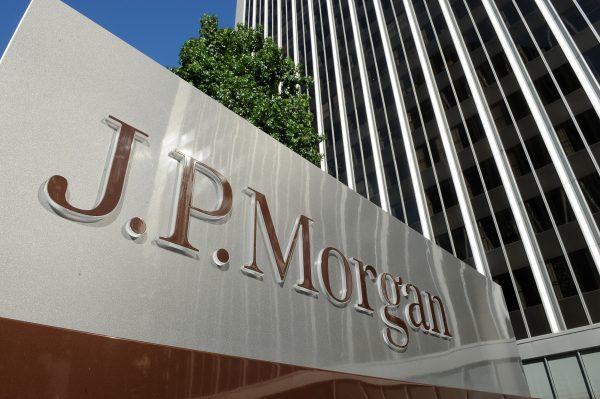 A JPMorgan Chase sign is seen outside the office tower housing the financial services firm's offices in Los Angeles, Calif., on Aug. 8, 2013. (Robyn Beck/AFP/Getty Images)