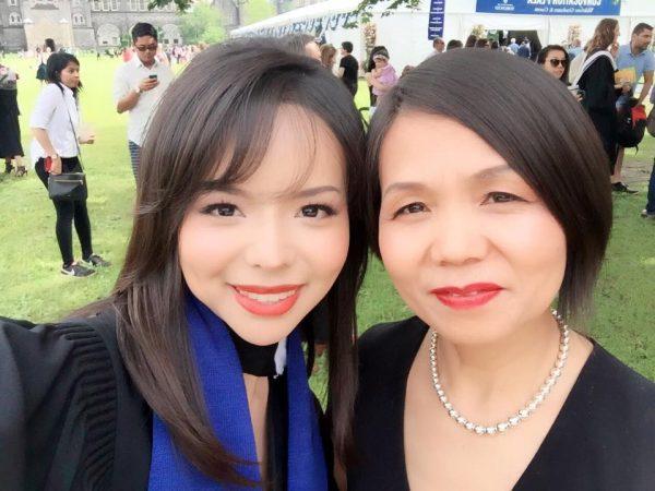 Anastasia Lin and her mother during Lin's graduation in Canada. (Courtesy of Anastasia Lin)