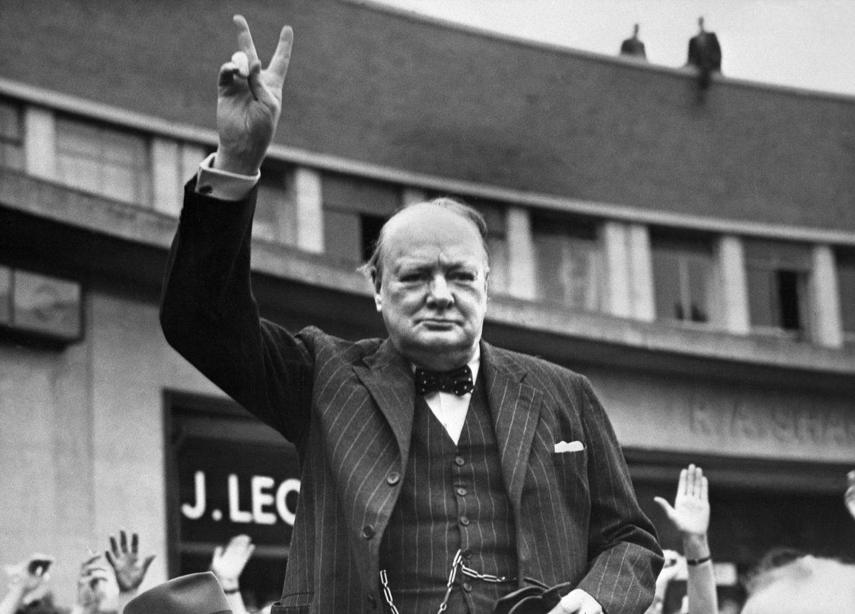 Undated picture of Sir Winston Churchill making the victory sign. (OFF/AFP/Getty Images)