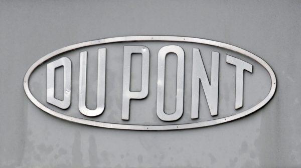 The DuPont logo is seen on a sign at the entrance to the company's Spruance Plant in Richmond, Va., on April 22, 2008. (Steve Helber/AP Photo)