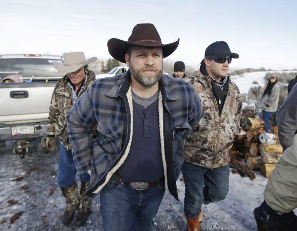 Ammon Bundy, one of the sons of Nevada rancher Cliven Bundy, arrives for a news conference at Malheur National Wildlife Refuge near Burns, Ore., on Jan. 6, 2016. (Rick Bowmer/AP Photo)