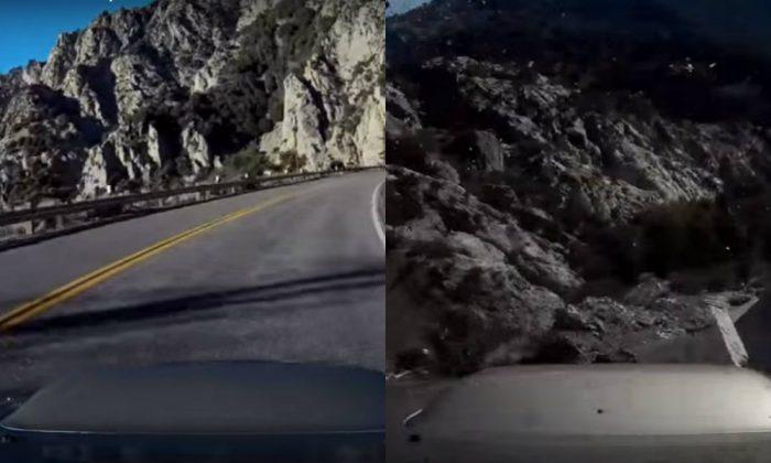 Video: Car Drives Off the Side of a Mountain Near Los Angeles on Angeles Crest Highway