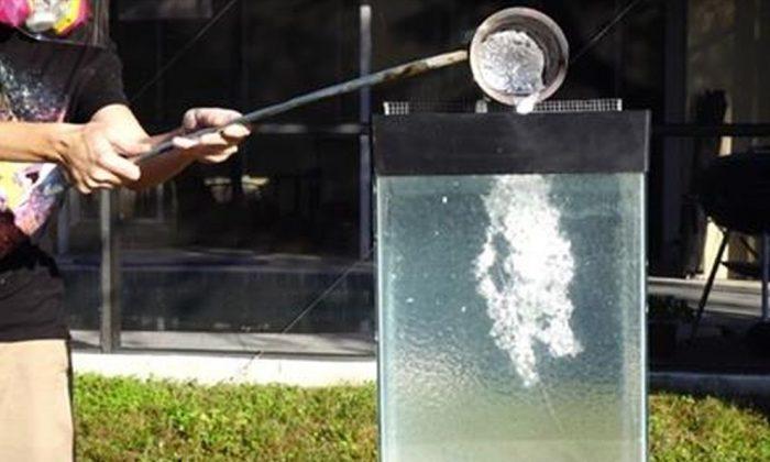 Man Pours Molten Aluminum Into a Tank of ‘Water Balls,’ Producing a Bizarre Effect