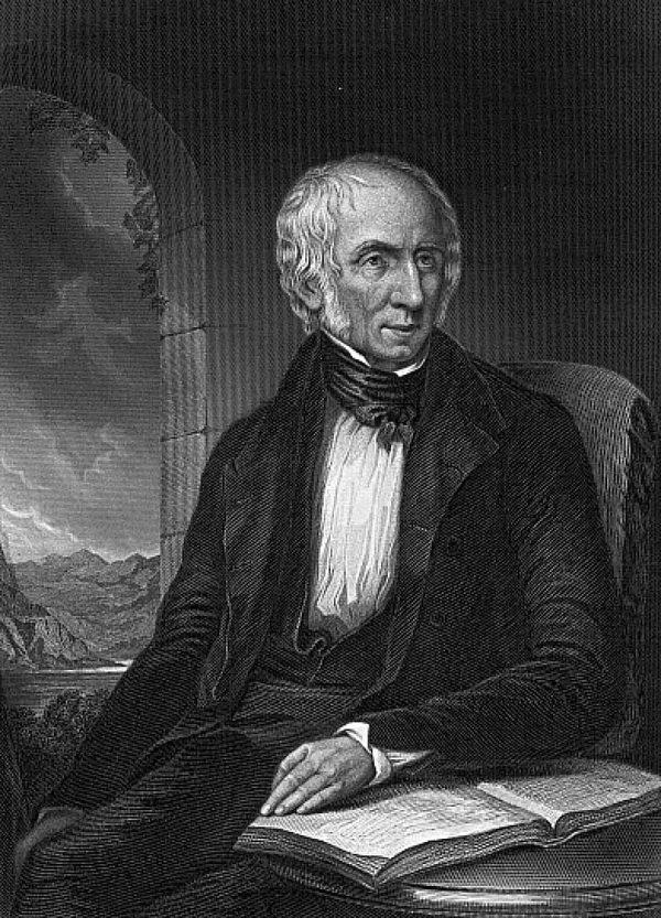 A portrait of William Wordsworth, said to be an 1873 reproduction of an 1839 watercolor by Margaret Gillies (1803–1887). The University of Texas at Austin. (Public Domain)