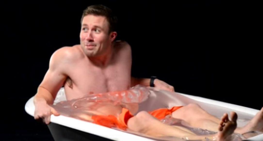 Video: Man Bathes in 500 Pounds, or $38,000 Worth, of Liquid Glass Putty