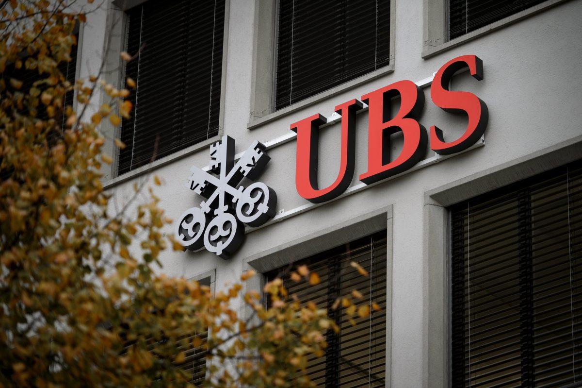 A logo of Swiss bank UBS on a building in Zurich, on Nov. 14, 2013. (Fabrice Coffrini/AFP/Getty Images)