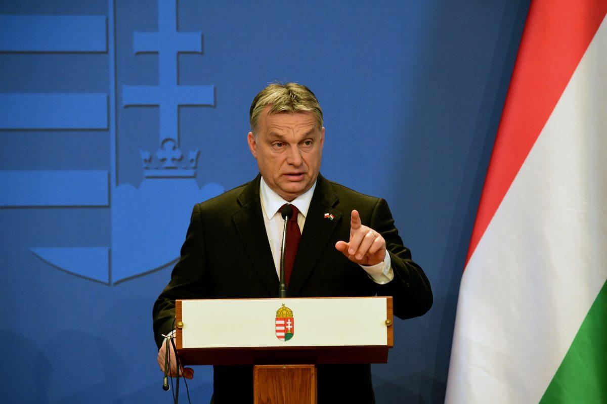 Hungarian Prime Minister Viktor Orban answers journalists' questions during a press conference with his Polish counterpart in Budapest, on February 8, 2016. (Attila Kisbenedek/AFP/Getty Images)