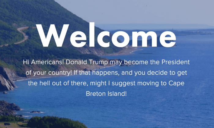 Canadian Island to America: Move Here if Trump Wins