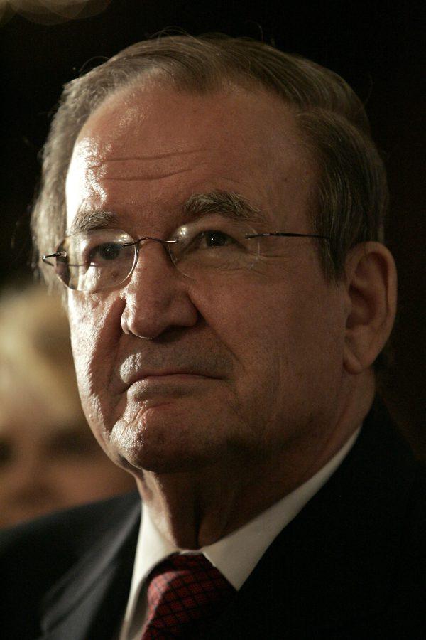 Pat Buchanan is shown at the 2007 N.H. Primary Awards Dinner in Manchester, N.H., Monday, 26, 2007. The event is held to recognize individuals for their support and advocacy of the state's first-in-the-nation presidential primary. (AP Photo/Cheryl Senter)