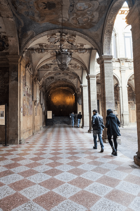 The Archiginnasio of Bologna, once the main building of the University of Bologna. (Channaly Philipp/Epoch Times)