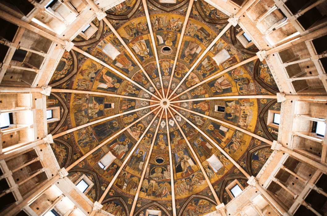 The ceiling inside Parma's baptistry. (Channaly Philipp/Epoch Times)