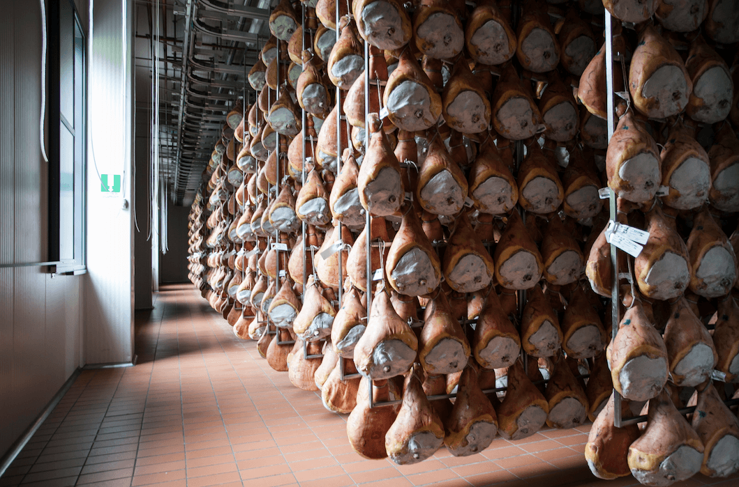 Ruliano's prosciutto di Parma factory. (Channaly Philipp/Epoch Times)