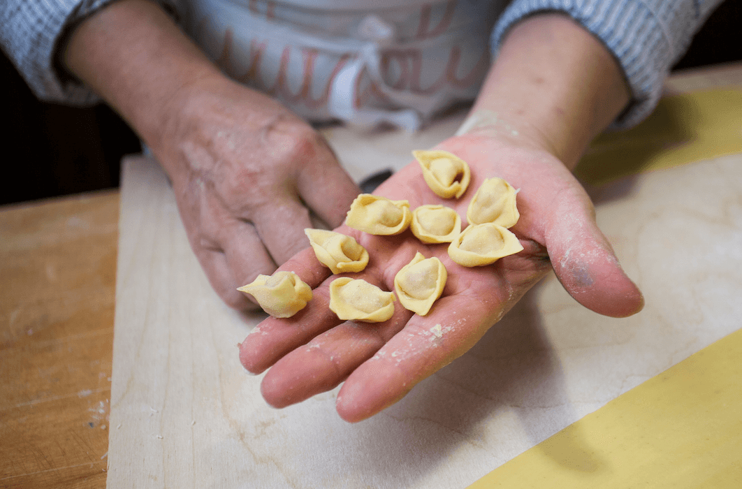 Barbara Piccino teaches cooking classes, including how to make tortellini, at Acetaia Malagoli Daniele. (Channaly Philipp/Epoch Times)