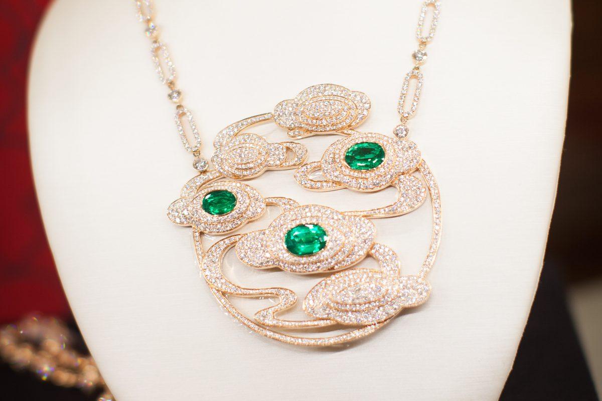 A unique Qeelin pendant for sale for $340,000 on display at the unveiling of Qeelin Collections and Chinese New Year Festivities at CH Premier Jewelers in the Westfield Shopping Center in Santa Clara, Calif., on Feb. 20. (Christian Lambert for Epoch Times)