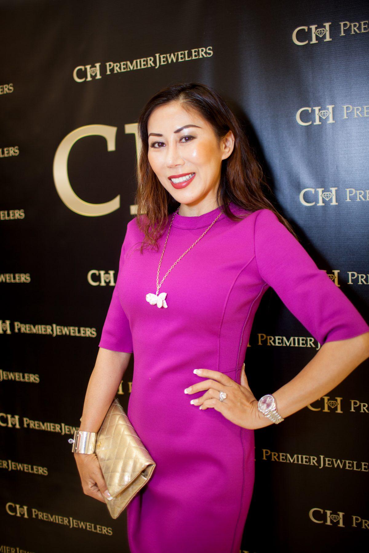 CEO of Global Gratitude and model Rumiko McCarthy wears Qeelin jewelry during the unveiling of Qeelin Collections and Chinese New Year Festivities at CH Premier Jewelers in the Westfield Shopping Center in Santa Clara, Calif., on Feb. 20. (Christian Lambert for Epoch Times)