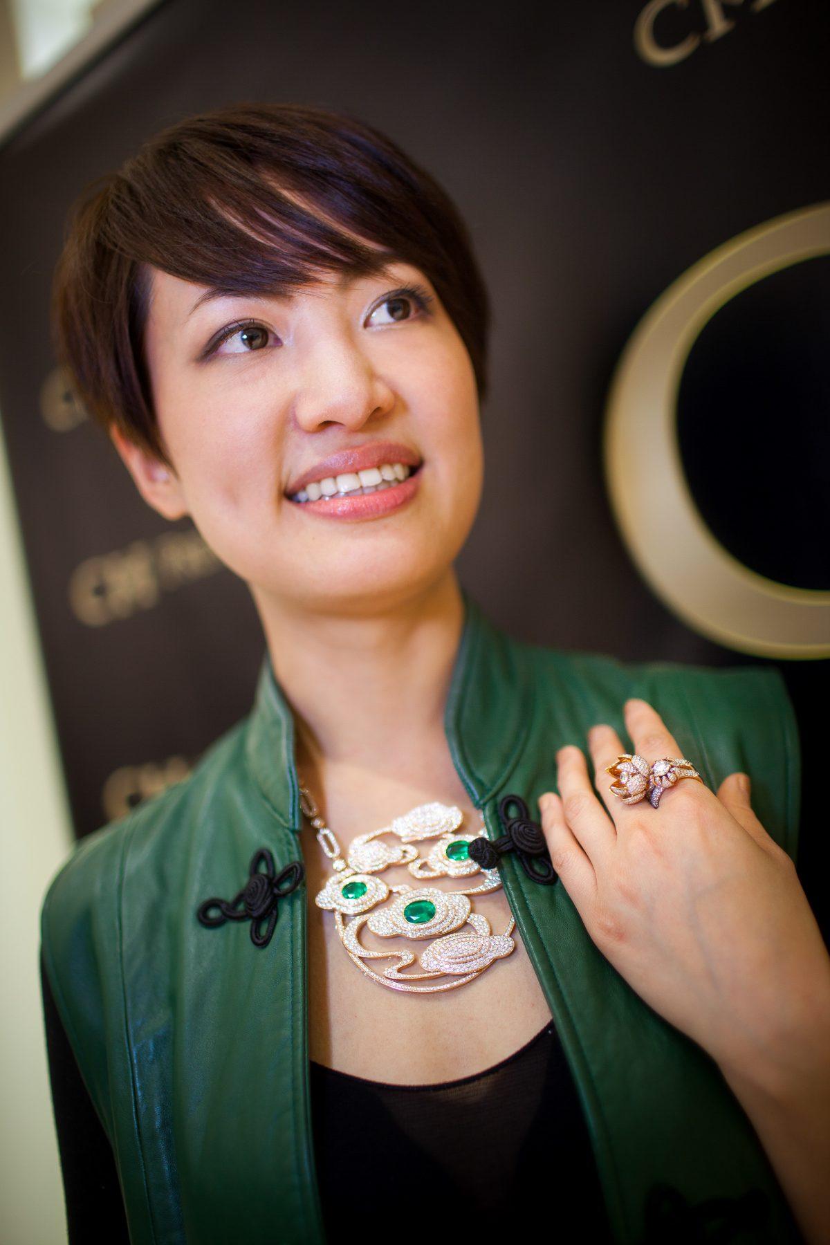 Taiwanese actress and model Dora Lohas wears Qeelin jewelry during the unveiling of Qeelin Collections and Chinese New Year Festivities at CH Premier Jewelers in the Westfield Shopping Center in Santa Clara, Calif., on Feb. 20. (Christian Lambert for Epoch Times)