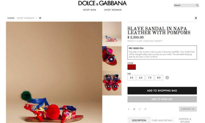 Dolce & Gabbana ‘Slave Sandals’ Draw Ire on Social Media