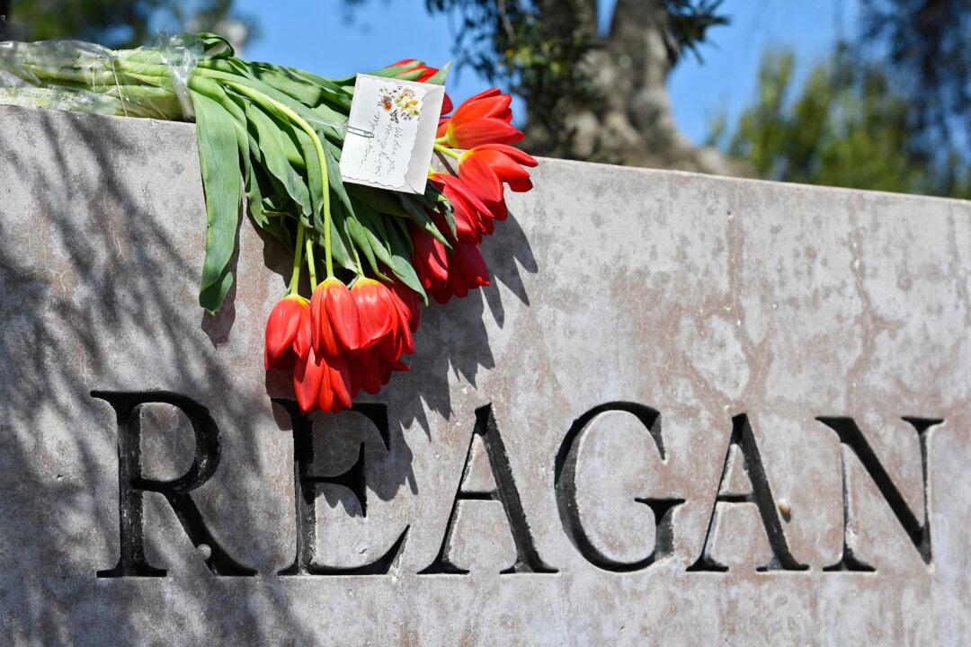 Flowers Left at Reagan Library Following Former First Lady’s Death